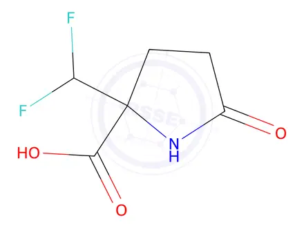 Chemical structure of 2-(Difluoromethyl)-5-oxopyrrolidine-2-carboxylic acid