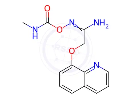 Chemical structure of N-((Methylcarbamoyl)oxy)-2-(quinolin-8-yloxy)acetimidamide