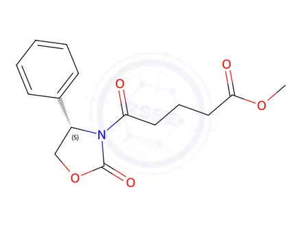 Chemical structure of Methyl (S)-5-oxo-5-(2-oxo-4-phenyloxazolidin-3-yl)pentanoate