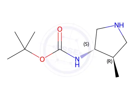 Chemical structure of (3S,4R)-N-Boc-3-amino-4-methylpyrrolidine
