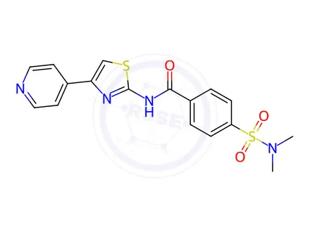Chemical structure of 4-(N,N-Dimethylsulfamoyl)-N-(4-(pyridin-4-yl)thiazol-2-yl)benzamide