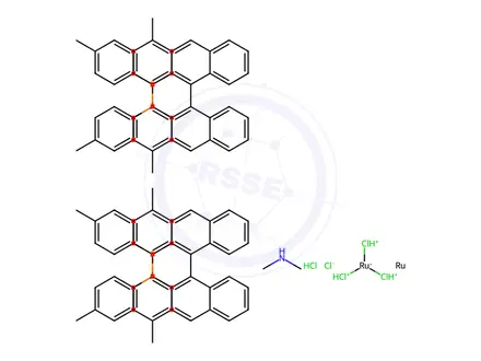 Chemical structure of (R)-[(RUCL(T-BINAP))]2(MU-CL)3[NH2ME2];(S)-[(RUCL(T-BINAP))2(MU-CL)3[NH2ME2]];DIMETHYLAMMONIUM DICHLOROTRI(MU-CHLORO)BIS[(R)-(+)-2,2'-BIS(DI-P-TOLYLPHOSPHINO)-1,1'-BINAPHTHYL]DIRUT