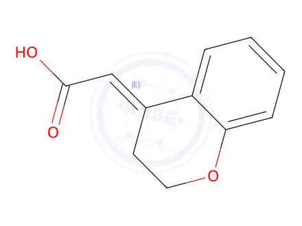 Chemical structure of 2-(3,4-dihydro-2H-1-benzopyran-4-ylidene)acetic Acid