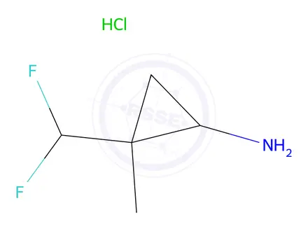 Chemical structure of 2-(Difluoromethyl)-2-methylcyclopropan-1-amine hydrochloride