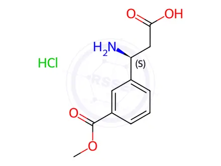 Chemical structure of (3S)-3-Amino-3-[3-(methoxycarbonyl)phenyl]propanoic Acid Hydrochloride