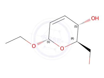 Chemical structure of ethyl 2,3-dideoxy-D-hex-2-enopyranoside