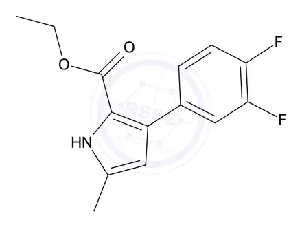 Chemical structure of Ethyl 3-(3,4-difluorophenyl)-5-methyl-1H-pyrrole-2-carboxylate