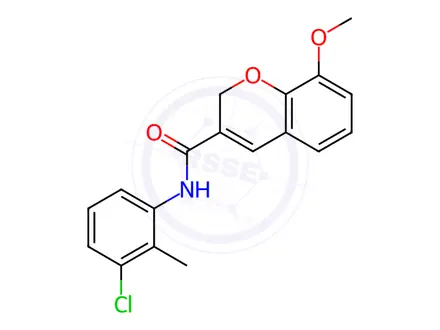 Chemical structure of N-(3-chloro-2-methylphenyl)-8-methoxy-2H-chromene-3-carboxamide