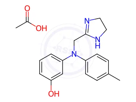 Chemical structure of 3-{[(4,5-dihydro-1h-imidazol-2-yl)methyl](4-methylphenyl)amino}phenol, acetic acid
