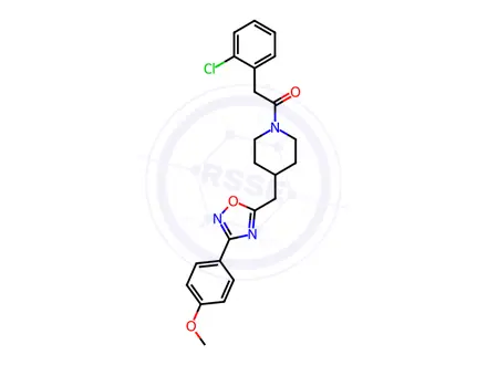 Chemical structure of 1-[(2-chlorophenyl)acetyl]-4-{[3-(4-methoxyphenyl)-1,2,4-oxadiazol-5-yl]methyl}piperidine