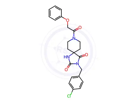 Chemical structure of 3-(4-Chlorobenzyl)-8-(2-phenoxyacetyl)-1,3,8-triazaspiro[4.5]decane-2,4-dione