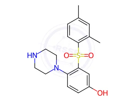 Chemical structure of 3-[(2,4-Dimethylphenyl)sulfonyl]-4-(1-piperazinyl)phenol