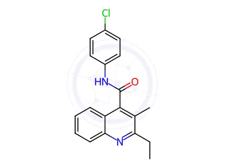 Chemical structure of N-(4-Chlorophenyl)-2-ethyl-3-methylquinoline-4-carboxamide