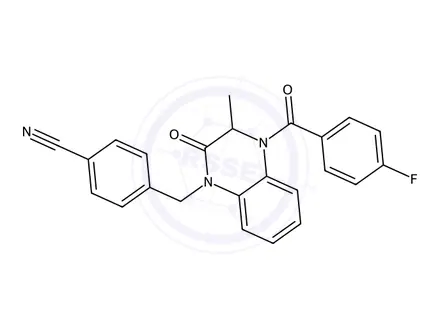 Chemical structure of 4-((4-(4-Fluorobenzoyl)-3-methyl-2-oxo-3,4-dihydroquinoxalin-1(2H)-yl)methyl)benzonitrile