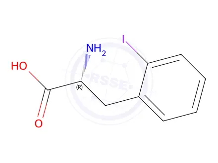 Chemical structure of (R)-2-amino-3-(2-iodophenyl)propanoic acid