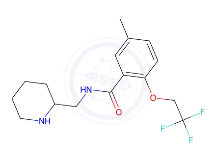Chemical structure of 5-Methyl-N-(piperidin-2-ylmethyl)-2-(2,2,2-trifluoroethoxy)benzamide