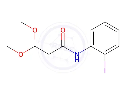 Chemical structure of N-(2-iodophenyl)-3,3-dimethoxypropanamide