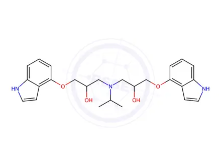 Chemical structure of 1,1'-[(1-Methylethyl)imino]bis[3-(1H-indol-4-yloxy)-2-propanol