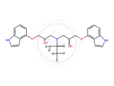 Chemical structure of 1,1’-[(1-Methylethyl)imino]bis[3-(1H-indol-4-yloxy)-2-propanol-d7