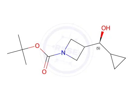 Chemical structure of Tert-butyl (S)-3-(cyclopropyl(hydroxy)methyl)azetidine-1-carboxylate