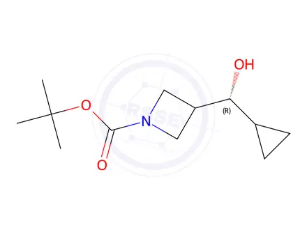 Chemical structure of Tert-butyl (R)-3-(cyclopropyl(hydroxy)methyl)azetidine-1-carboxylate