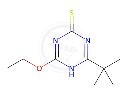 Chemical structure of 1,3,5-Triazine-2(1H)-thione,4-(1,1-dimethylethyl)-6-ethoxy-(9CI)