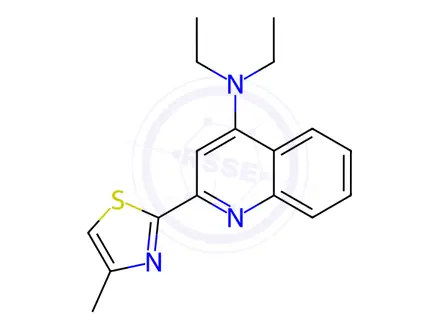 Chemical structure of N,N-Diethyl-2-(4-methylthiazol-2-yl)quinolin-4-amine