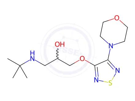 Chemical structure of 1-(tert-butylamino)-3-[[4-(morpholin-4-yl)-1,2,5-thiadiazol-3-yl]oxy]propan-2-ol