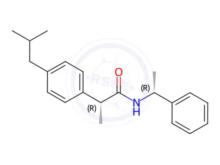 Chemical structure of (R,R)-N-(1-Phenylethyl) Ibuprofen Amide