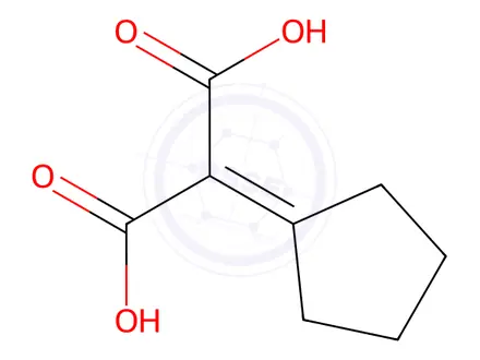 Chemical structure of Propanedioic acid, 2-cyclopentylidene-