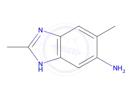 Chemical structure of 1H-Benzimidazol-5-amine,2,6-dimethyl-(9CI)