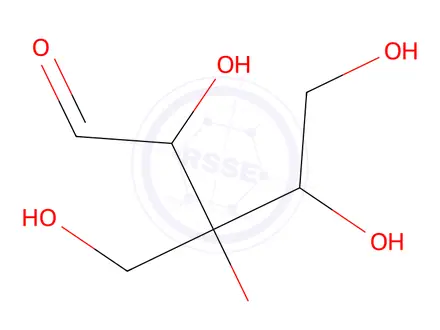 Chemical structure of (2R,3R,4S)-2,3,4,5-Tetrahydroxy-3-(hydroxymethyl)pentanal