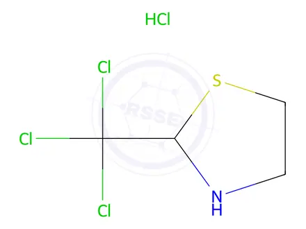 Chemical structure of Trichloromethyl-2-thiazolidine (chlorhydrate) [French]