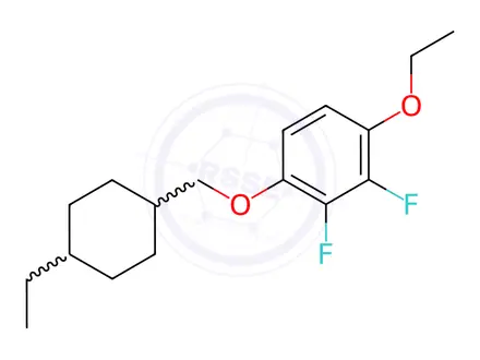 Chemical structure of Benzene, 1-ethoxy-4-[(trans-4-ethylcyclohexyl)methoxy]-2,3-difluoro-