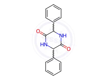 Chemical structure of 3,6-Diphenylpiperazine-2,5-dione