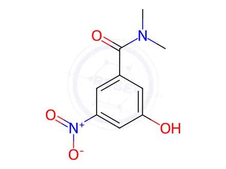 Chemical structure of Benzamide, 3-hydroxy-N,N-dimethyl-5-nitro-