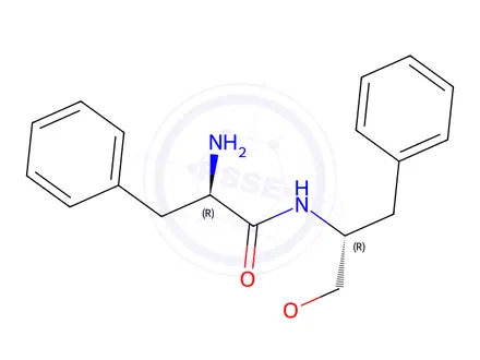 Chemical structure of (2R)-2-{[(2R)-2-amino-3-phenylpropanoyl]amino}-3-phenylpropyl carbamate