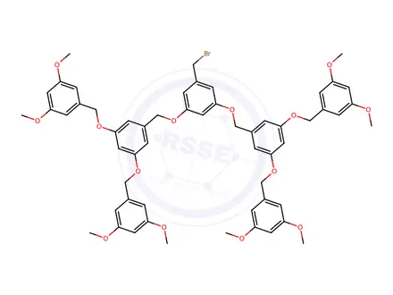 Chemical structure of 3,5-Bis[3,5-bis(3,5-dimethoxybenzyloxy)benzyloxy]benzyl Bromide