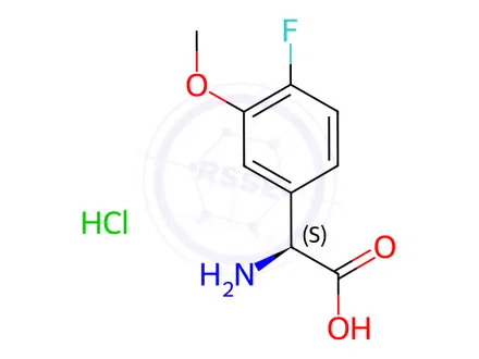 Chemical structure of (2S)-2-amino-2-(4-fluoro-3-methoxyphenyl)acetic acid