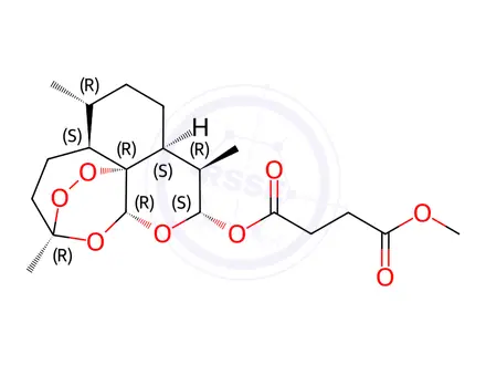 Chemical structure of Methyl ((3R,5aS,6R,8aS,9R,10S,12R,12aR)-3,6,9-trimethyldecahydro-12H-3,12-epoxy[1,2]dioxepino[4,3-i]isochromen-10-yl) succinate