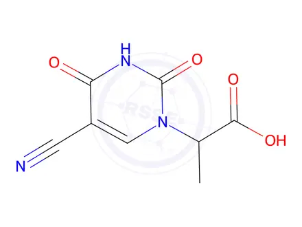 Chemical structure of 2-(5-cyano-2,4-dioxo-3,4-dihydropyrimidin-1(2h)-yl)propanoic acid