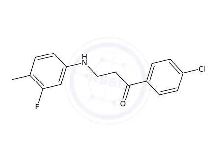 Chemical structure of 1-(4-Chlorophenyl)-3-((3-fluoro-4-methylphenyl)amino)propan-1-one