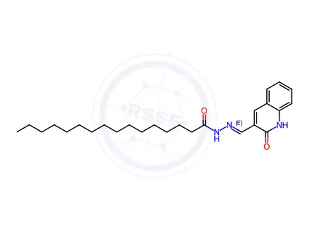 Chemical structure of N'-((2-Oxo-1,2-dihydroquinolin-3-yl)methylene)palmitohydrazide