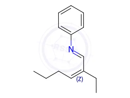 Chemical structure of N-(2-Ethyl-2-hexenylidene)benzenamine