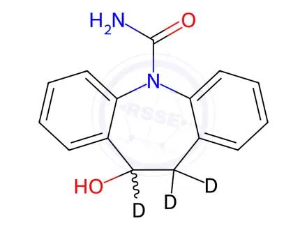 Chemical structure of (R)-10-Monohydroxy-10,11-dihydro Carbamazepine-d3