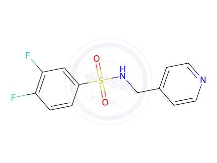 Chemical structure of 3,4-Difluoro-N-(pyridin-4-ylmethyl)benzenesulfonamide