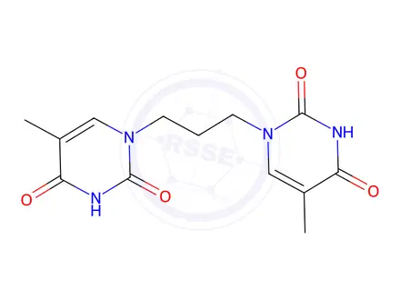 Chemical structure of 1,1'-(1,3-Propanediyl)dithymine