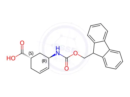 Chemical structure of (1S, 5R)-5-(9H-Fluoren-9-ylmethoxycarbonylamino)-cyclohex-3-enecarboxylic acid