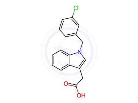 Chemical structure of 2-[1-(3-Chlorobenzyl)-1H-indol-3-yl]acetic acid