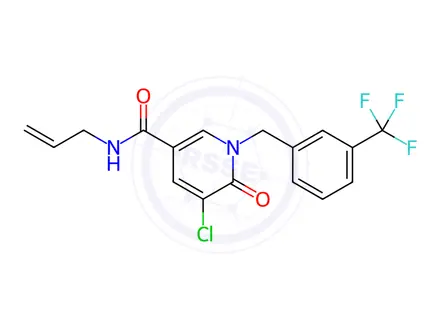 Chemical structure of N-allyl-5-chloro-6-oxo-1-(3-(trifluoromethyl)benzyl)-1,6-dihydropyridine-3-carboxamide